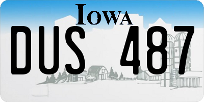 IA license plate DUS487