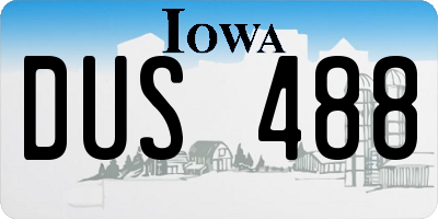IA license plate DUS488