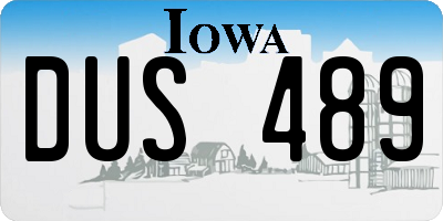 IA license plate DUS489