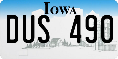 IA license plate DUS490