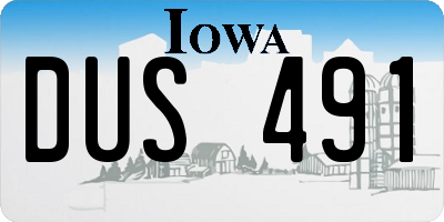 IA license plate DUS491