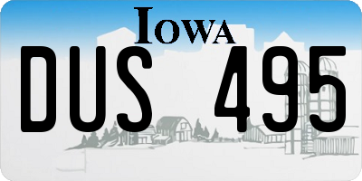 IA license plate DUS495
