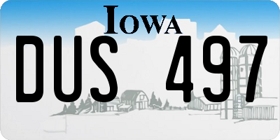 IA license plate DUS497