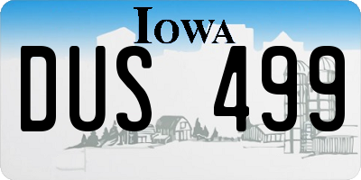 IA license plate DUS499