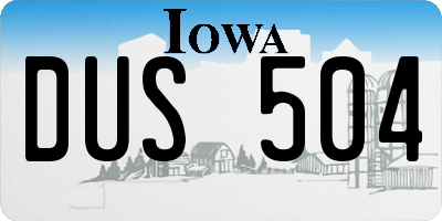 IA license plate DUS504