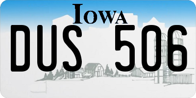 IA license plate DUS506