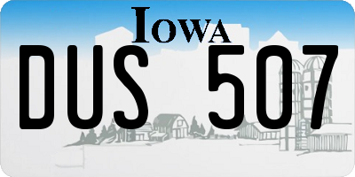IA license plate DUS507