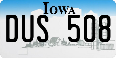 IA license plate DUS508