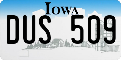 IA license plate DUS509