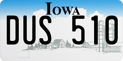 IA license plate DUS510