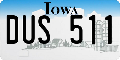IA license plate DUS511