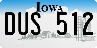 IA license plate DUS512