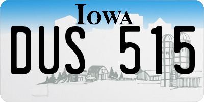 IA license plate DUS515