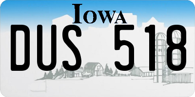 IA license plate DUS518