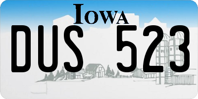 IA license plate DUS523