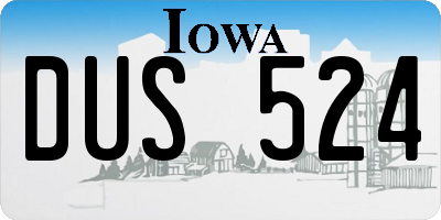 IA license plate DUS524