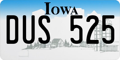 IA license plate DUS525