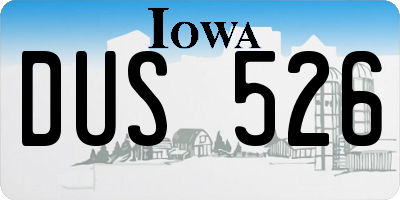 IA license plate DUS526