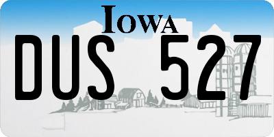 IA license plate DUS527