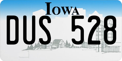 IA license plate DUS528