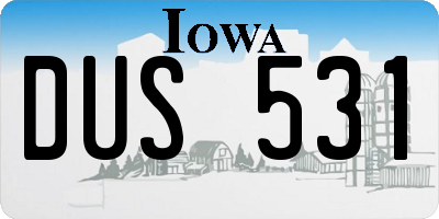 IA license plate DUS531