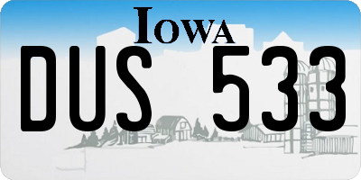 IA license plate DUS533