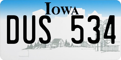 IA license plate DUS534