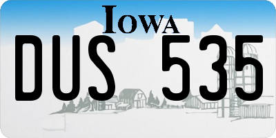 IA license plate DUS535