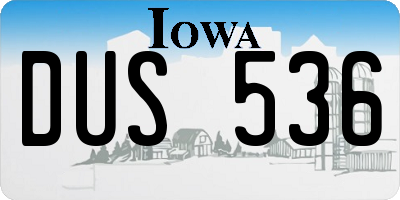 IA license plate DUS536