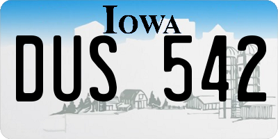IA license plate DUS542
