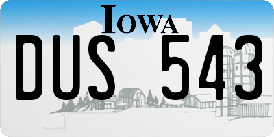 IA license plate DUS543