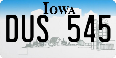IA license plate DUS545