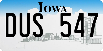 IA license plate DUS547