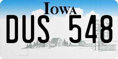 IA license plate DUS548