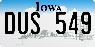 IA license plate DUS549