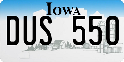 IA license plate DUS550