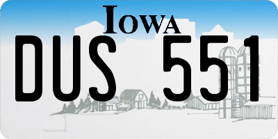 IA license plate DUS551