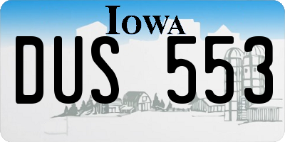 IA license plate DUS553