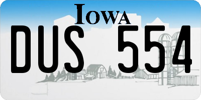 IA license plate DUS554
