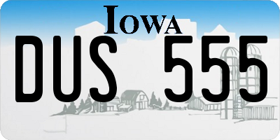 IA license plate DUS555