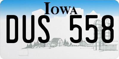 IA license plate DUS558