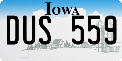 IA license plate DUS559