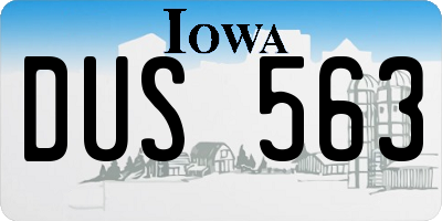 IA license plate DUS563