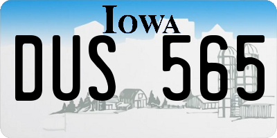 IA license plate DUS565