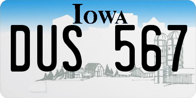 IA license plate DUS567