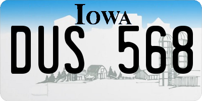 IA license plate DUS568