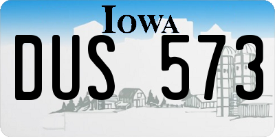 IA license plate DUS573