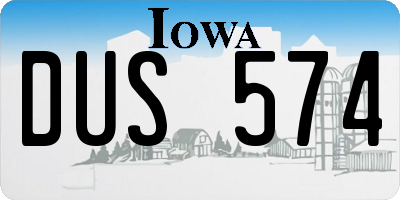 IA license plate DUS574