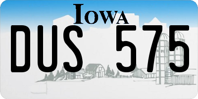 IA license plate DUS575