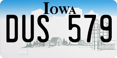 IA license plate DUS579